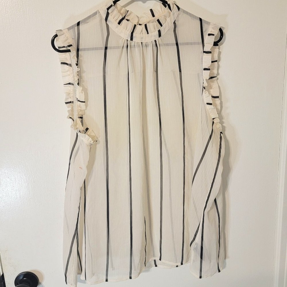 🌟 Who What Wear Sheer Striped Top - Chic and Gauzy! 🌟
